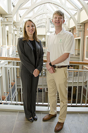 Fall 2017 Boyd Venture Challenge winners Lia Winter and Ryan Cunningham.